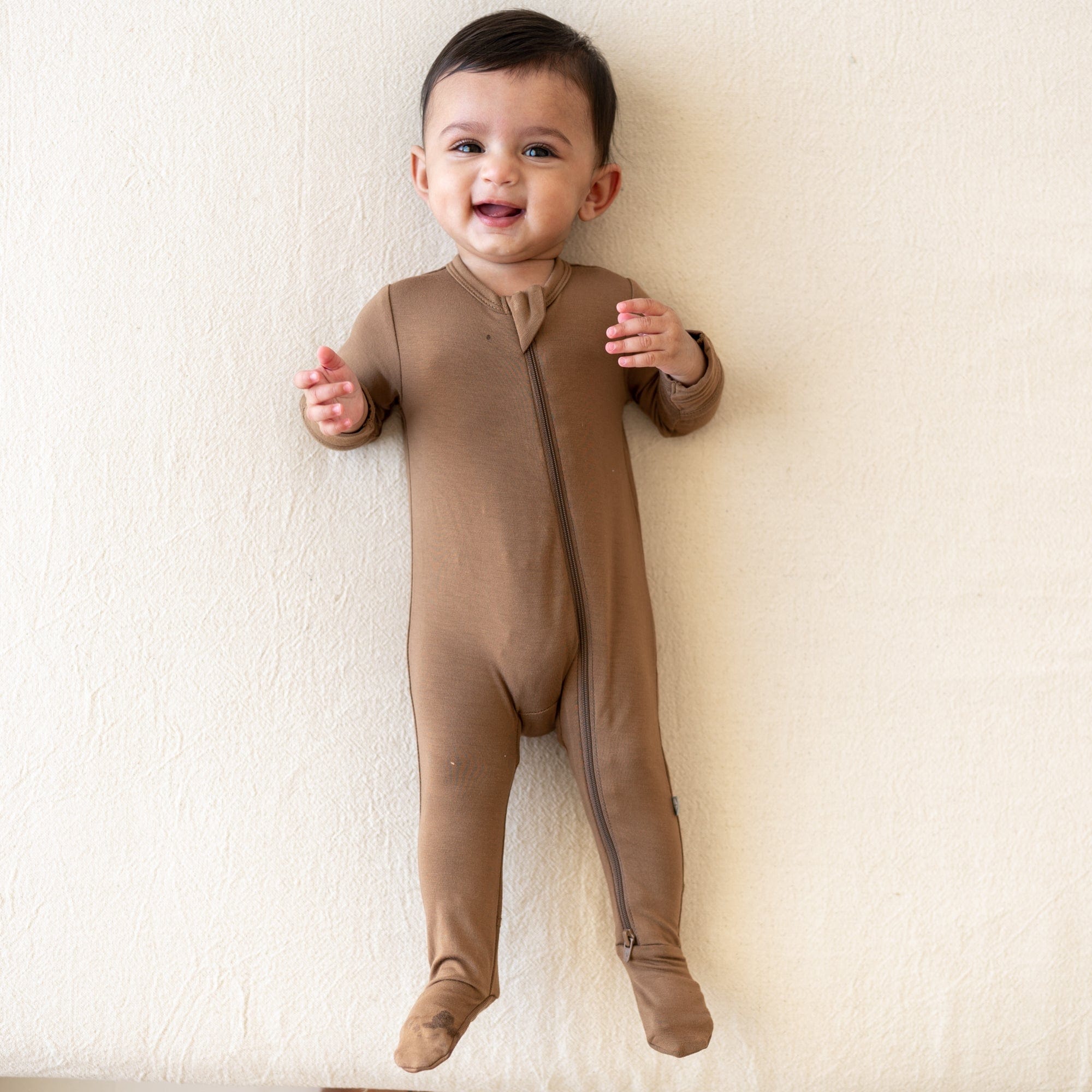 Kyte BABY Zippered Footies Zippered Footie in Coffee