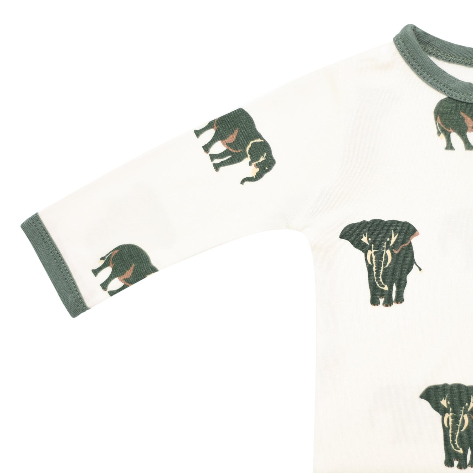 Printed Zippered Footie in Elephant