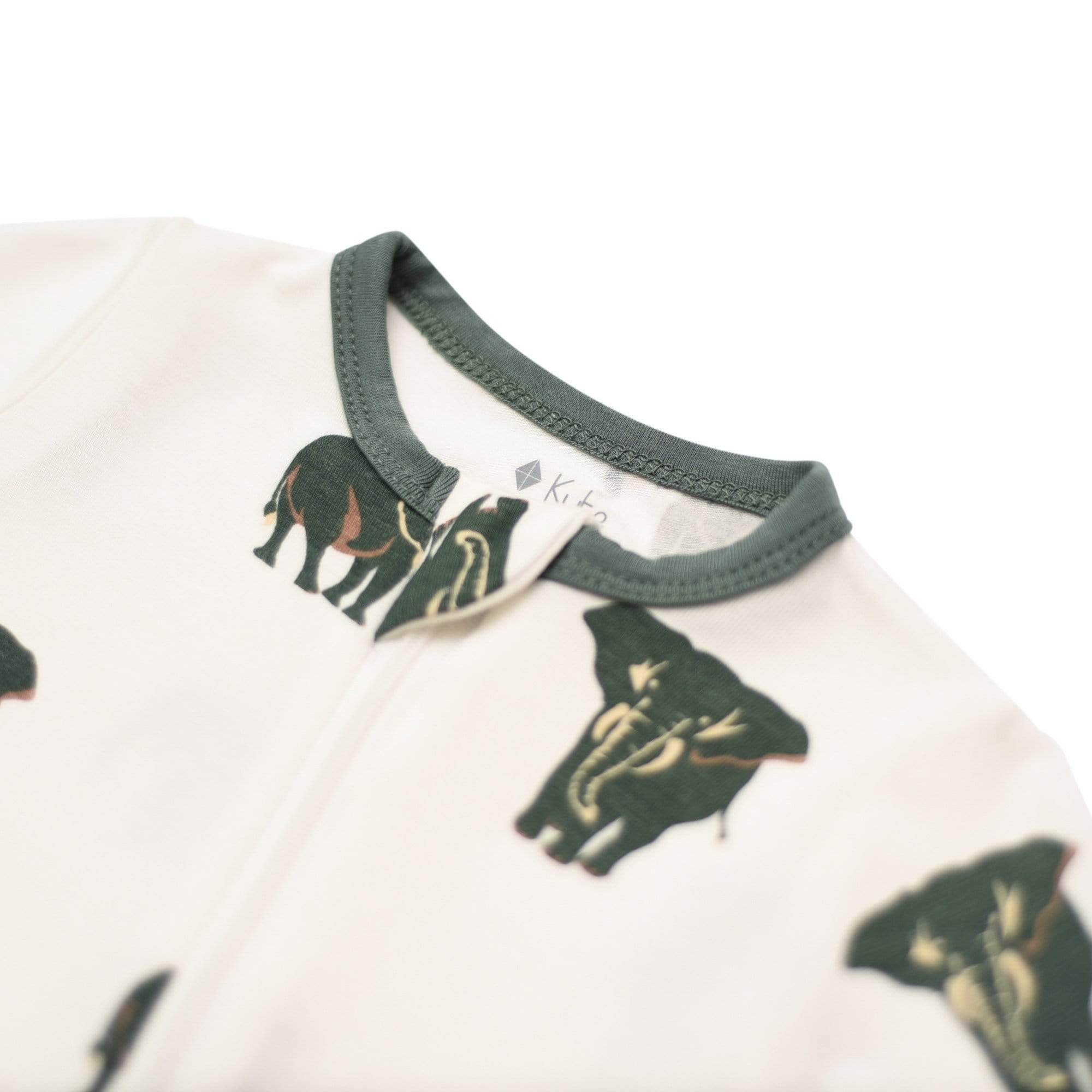 Printed Zippered Footie in Elephant