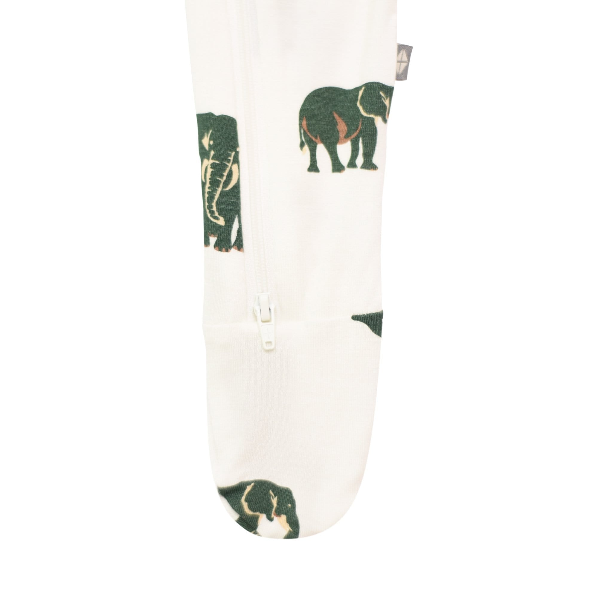 Printed Zippered Footie in Elephant