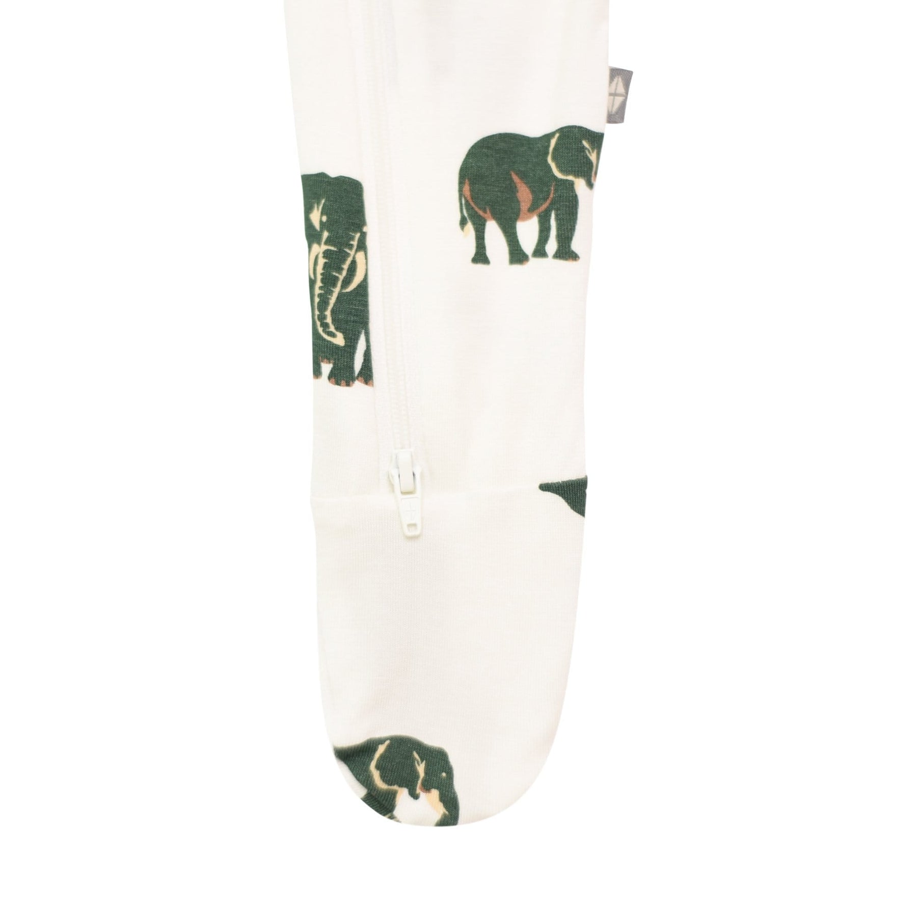 Printed Zippered Footie in Elephant