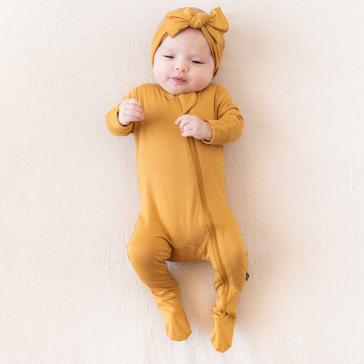 Kyte BABY Zippered Footies Zippered Footie in Marigold