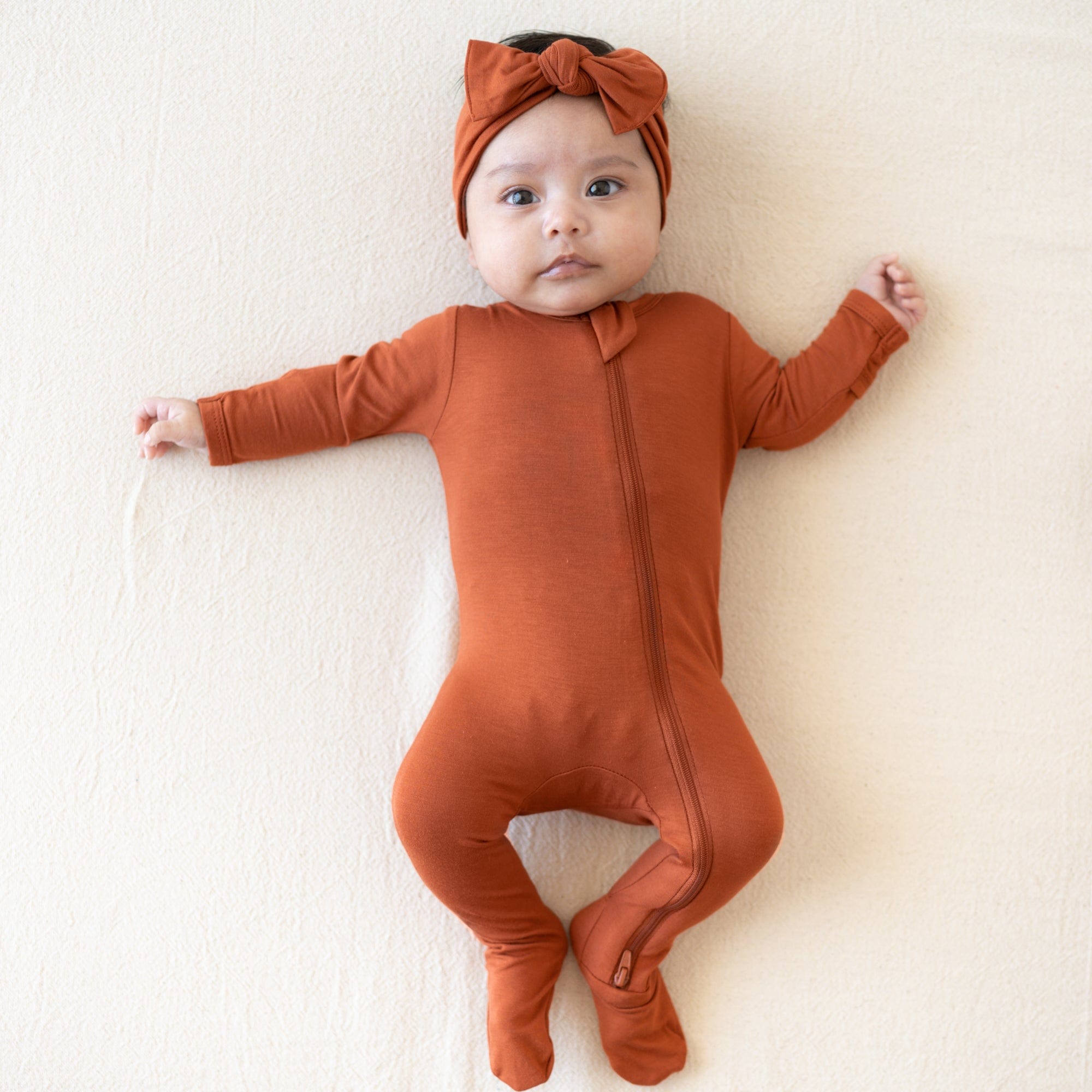 Kyte BABY Zippered Footies Zippered Footie in Rust