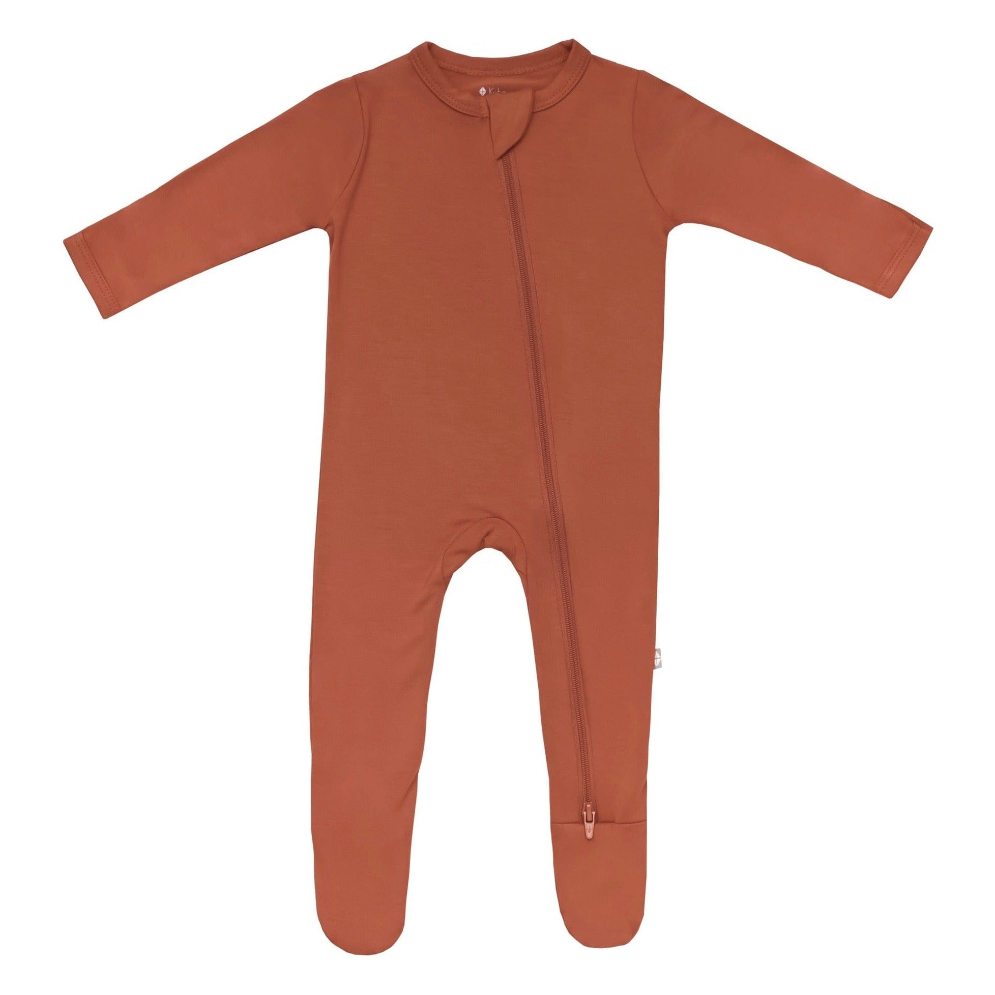 Kyte BABY Zippered Footies Zippered Footie in Rust