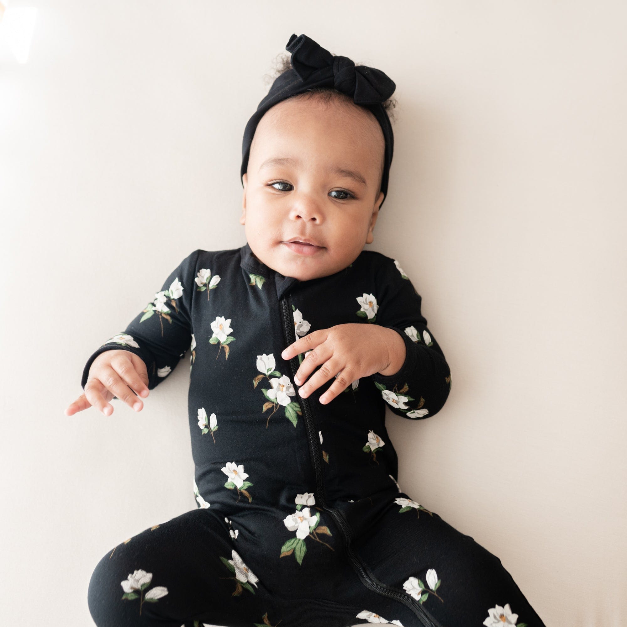 Kyte BABY Zippered Footies Zippered Footie in Small Midnight Magnolia