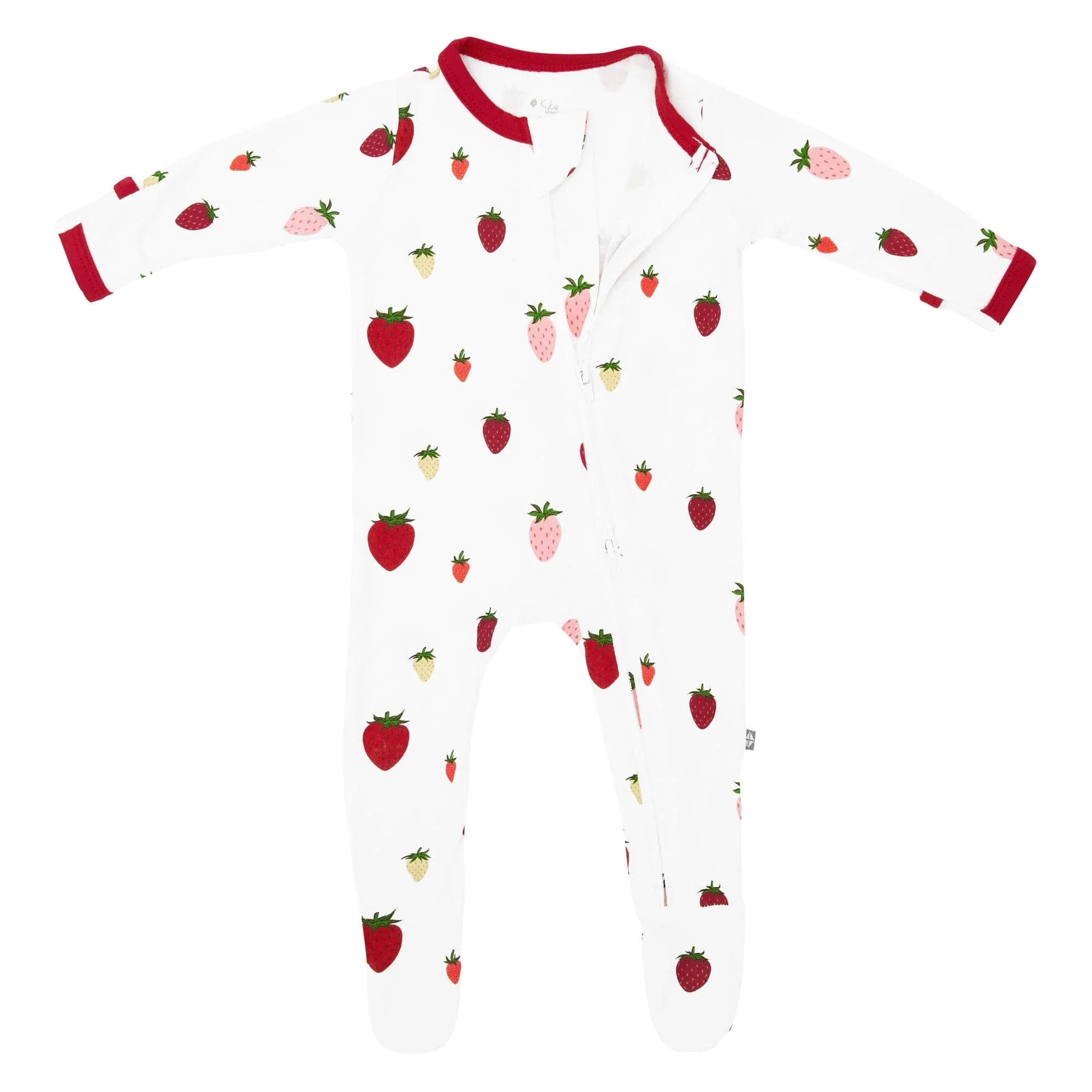 Kyte BABY Zippered Footies Zippered Footie in Strawberry