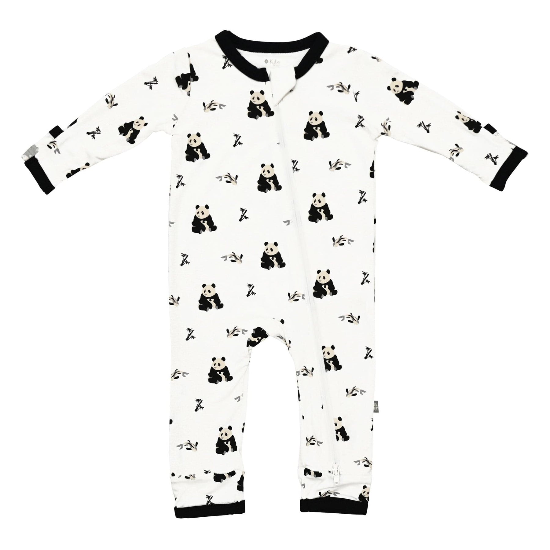 Kyte BABY Zippered Rompers Printed Zippered Romper in Black and White Zen