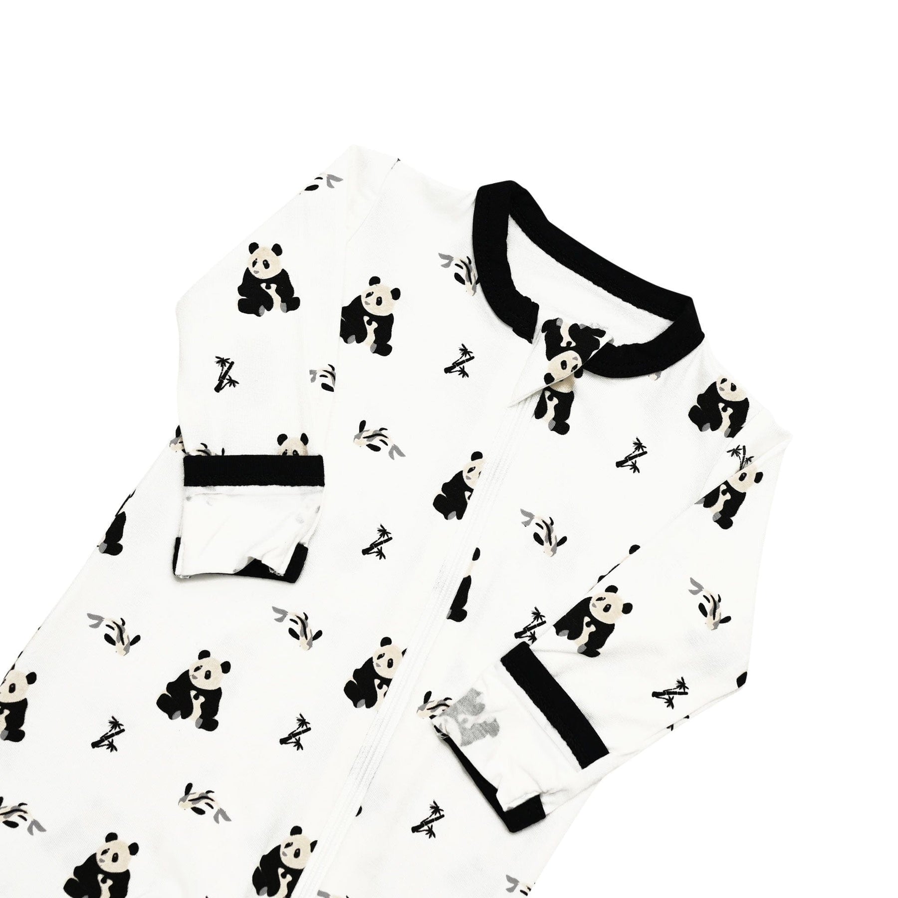 Kyte BABY Zippered Rompers Printed Zippered Romper in Black and White Zen