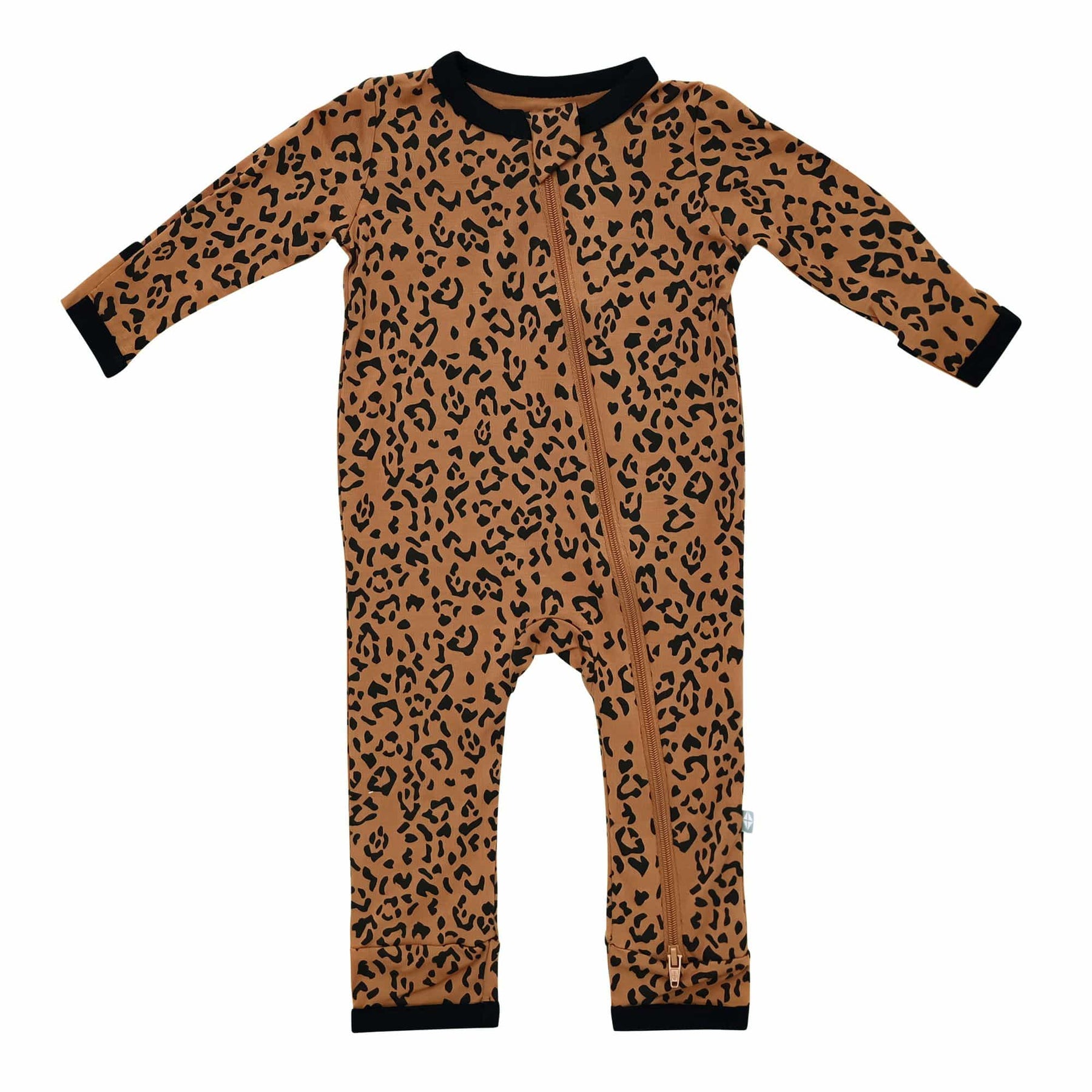 Kyte BABY Zippered Rompers Printed Zippered Romper in Small Leopard