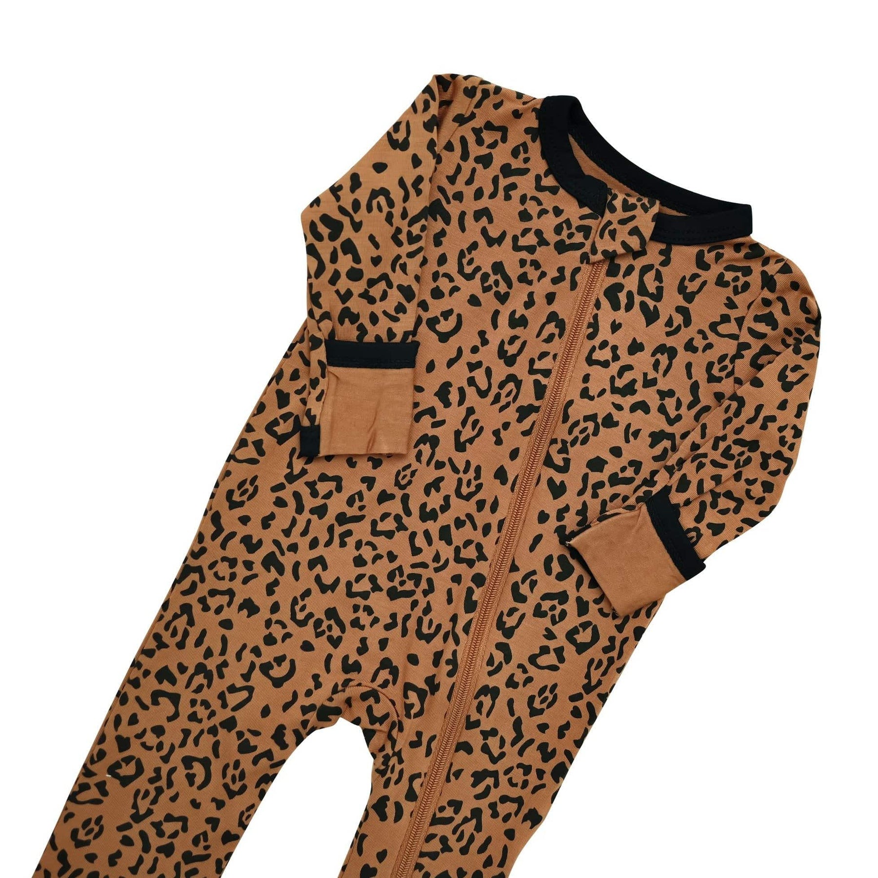 Kyte BABY Zippered Rompers Printed Zippered Romper in Small Leopard