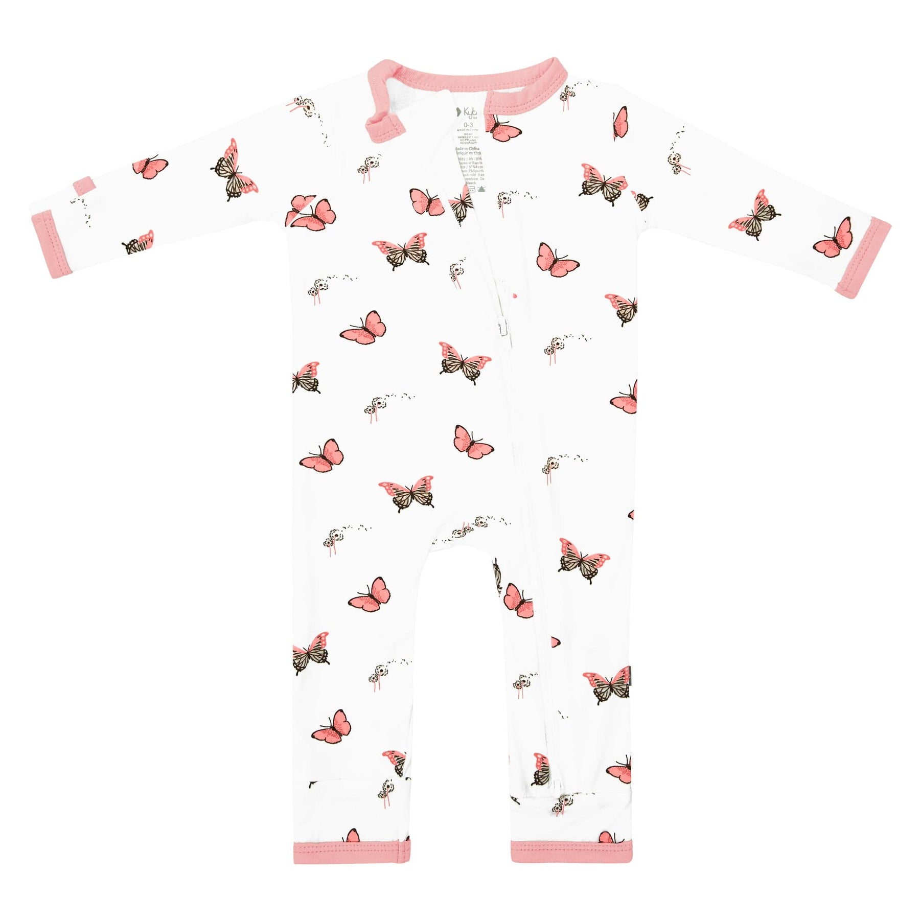 Kyte BABY Zippered Rompers Zippered Romper in Butterfly