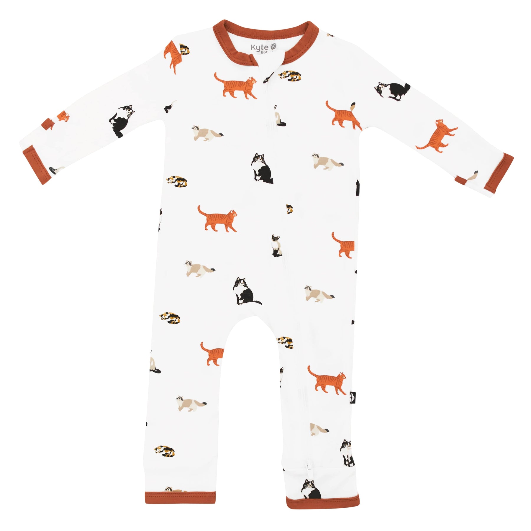 Kyte Baby Zippered Rompers Zippered Romper in Cat