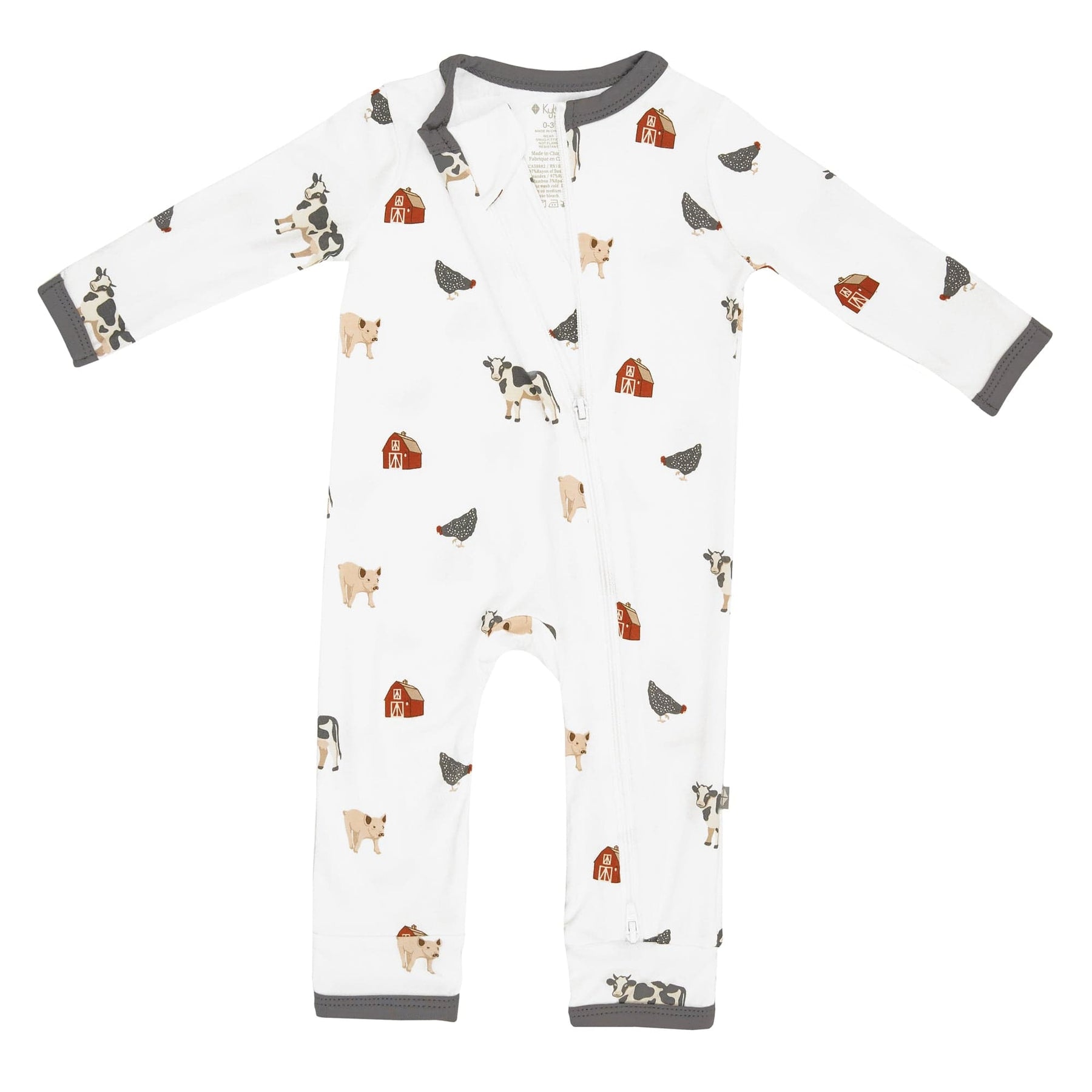 Kyte BABY Zippered Rompers Zippered Romper in Farm