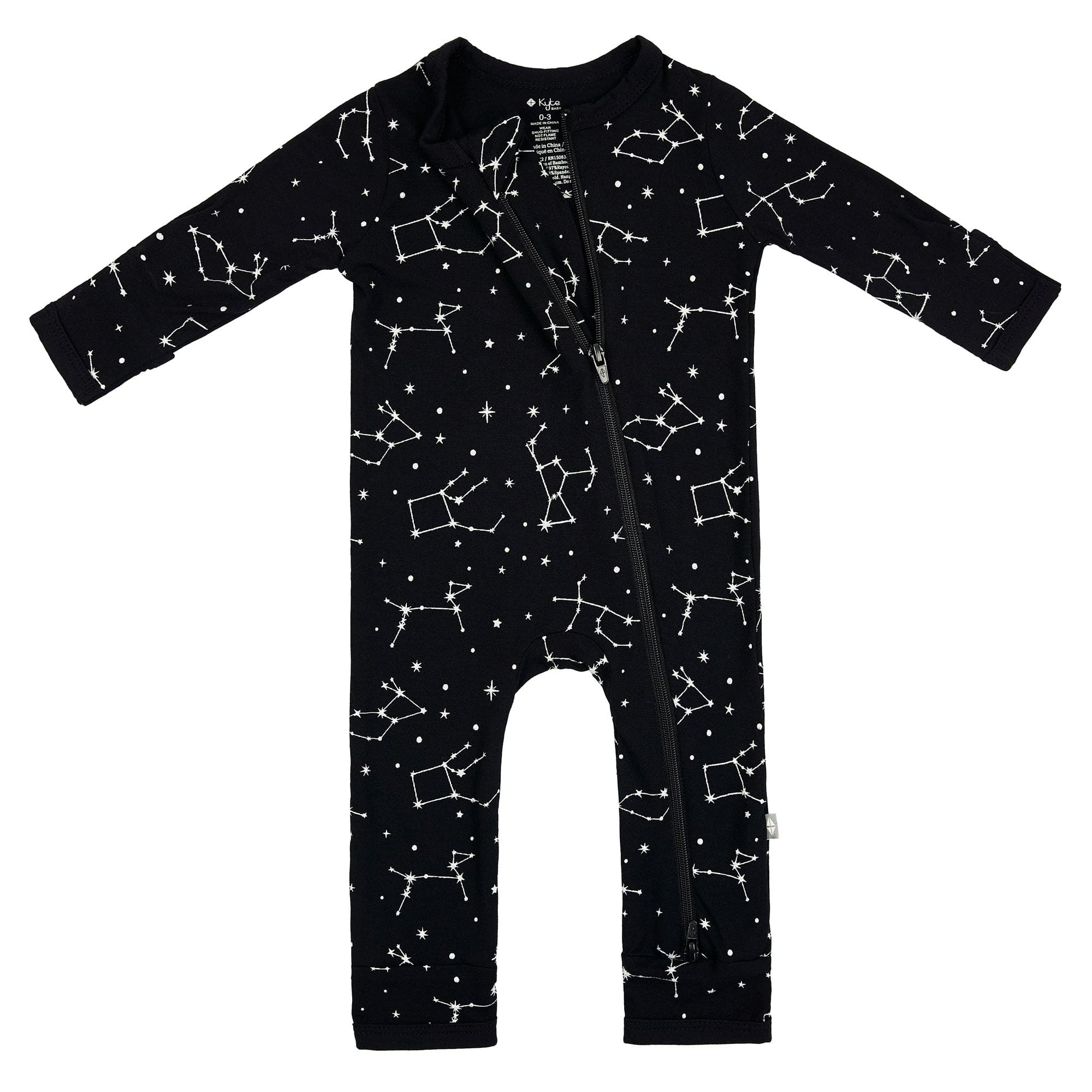 Kyte BABY Zippered Rompers Zippered Romper in Midnight Constellations