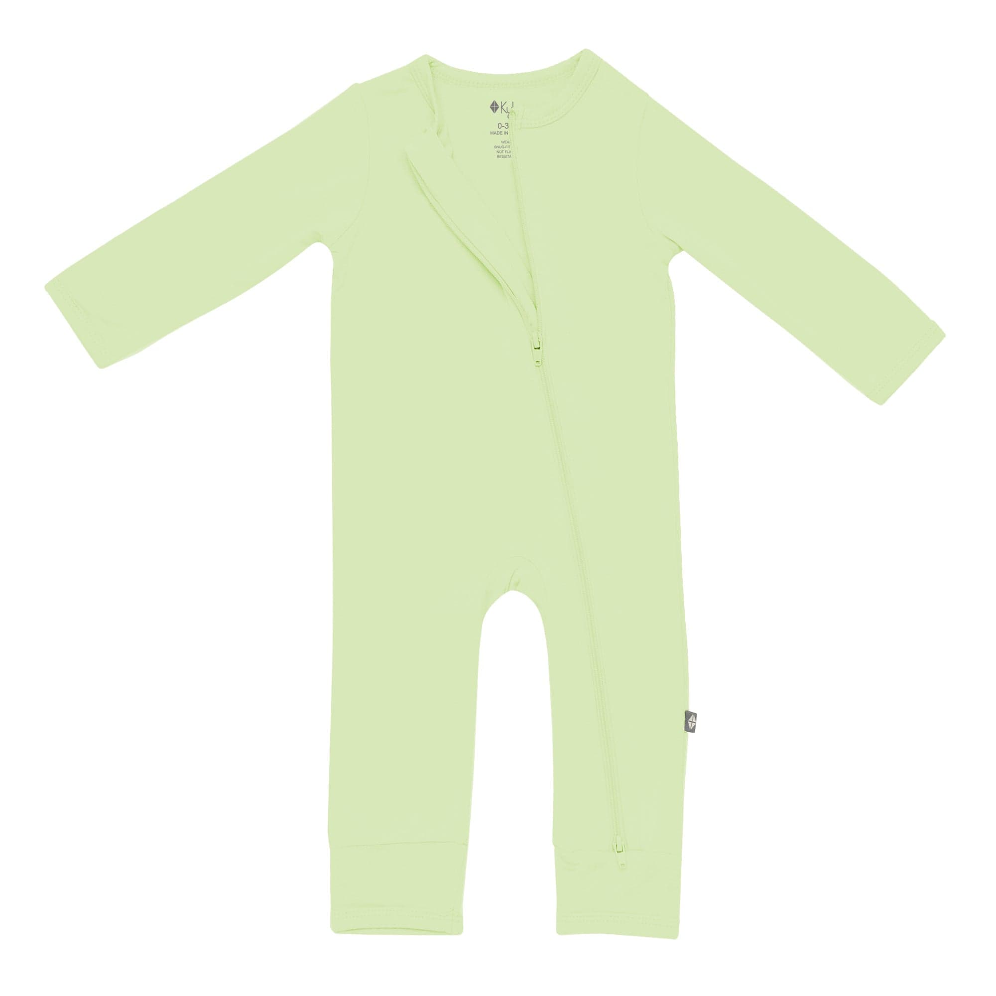 Kyte BABY Zippered Rompers Zippered Romper in Pistachio