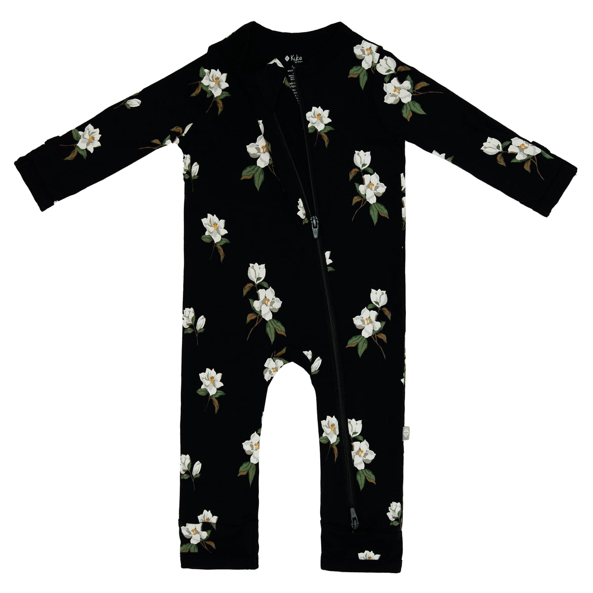 Kyte BABY Zippered Rompers Zippered Romper in Small Midnight Magnolia
