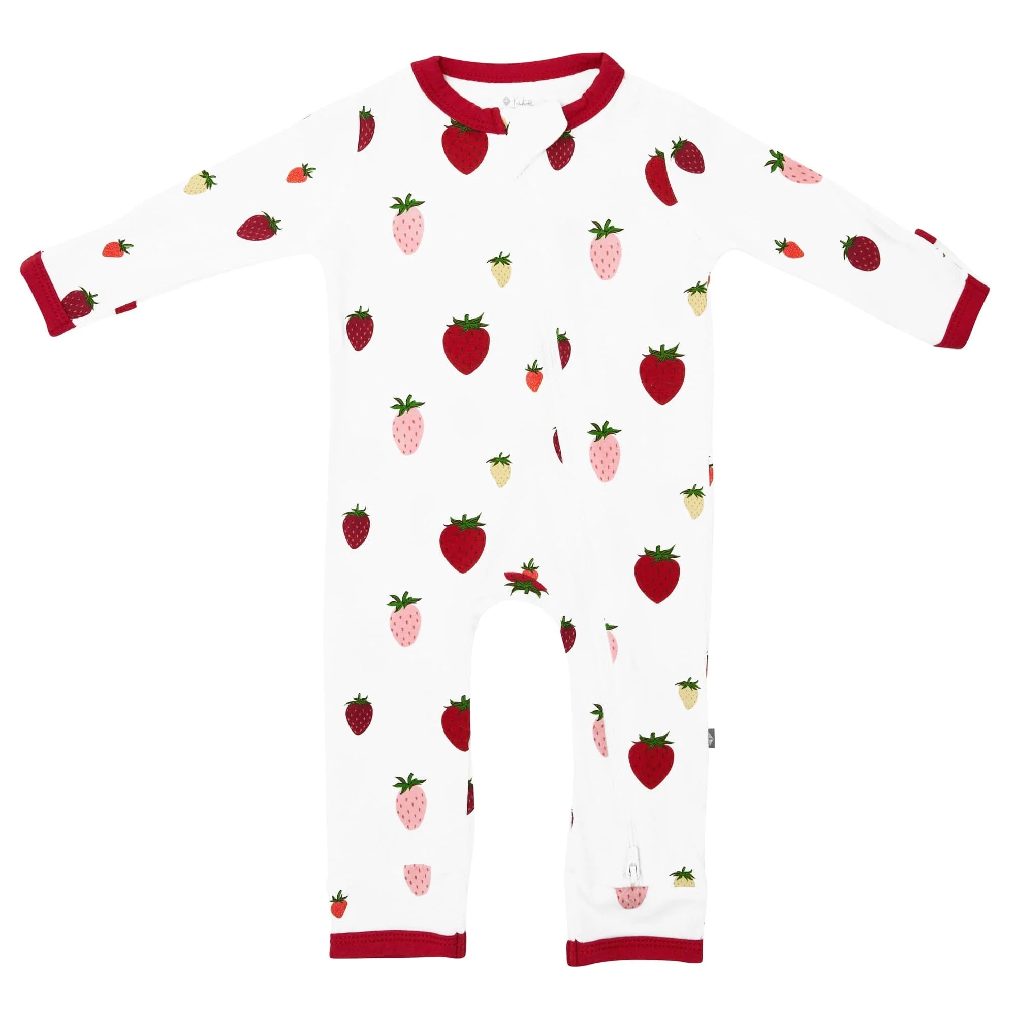 Kyte Baby Zippered Romper in Strawberry