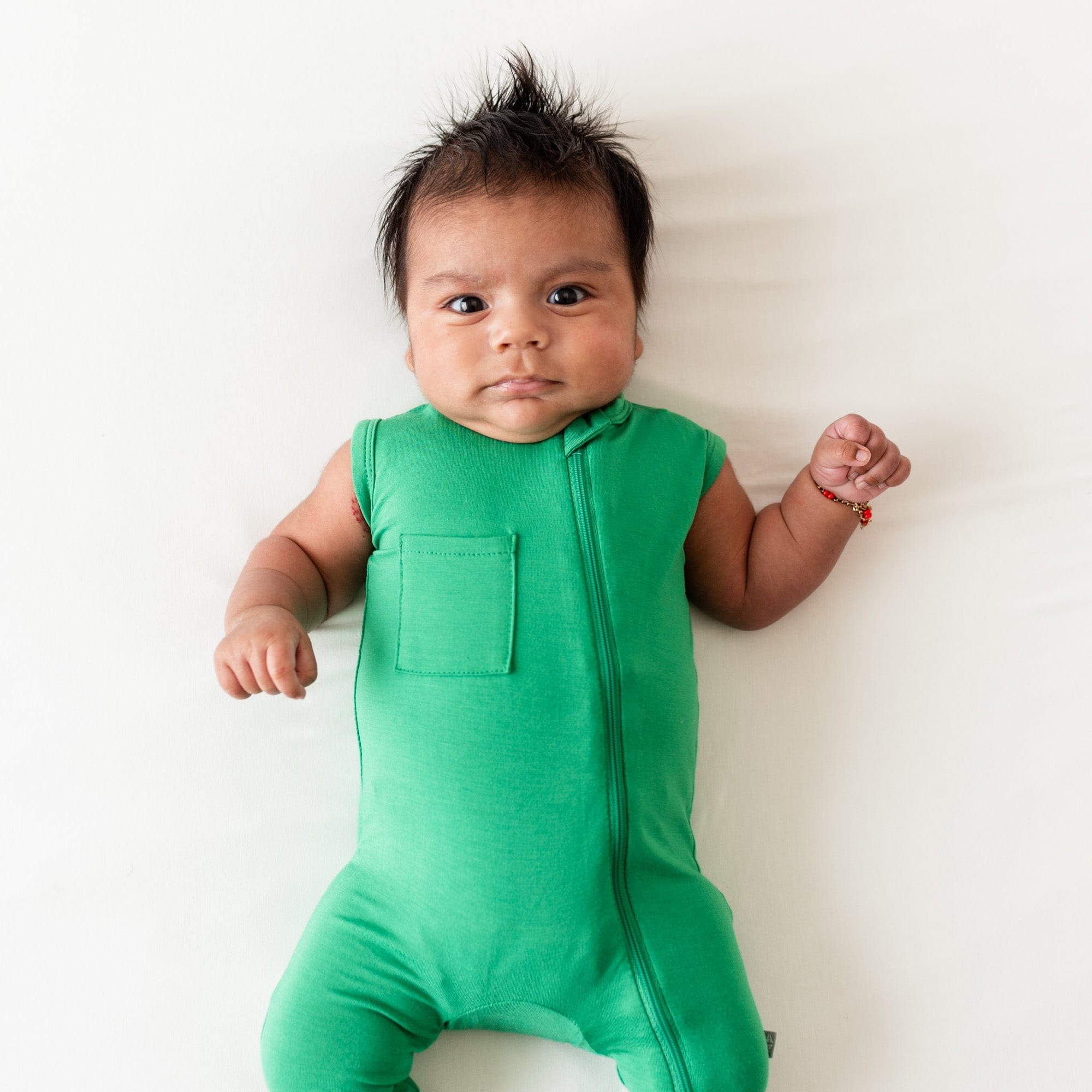 Kyte BABY Zippered Sleeveless Romper Zipper Sleeveless Romper in Fern