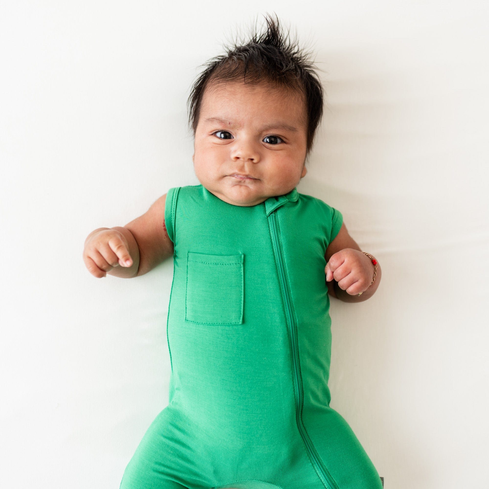 Kyte BABY Zippered Sleeveless Romper Zipper Sleeveless Romper in Fern