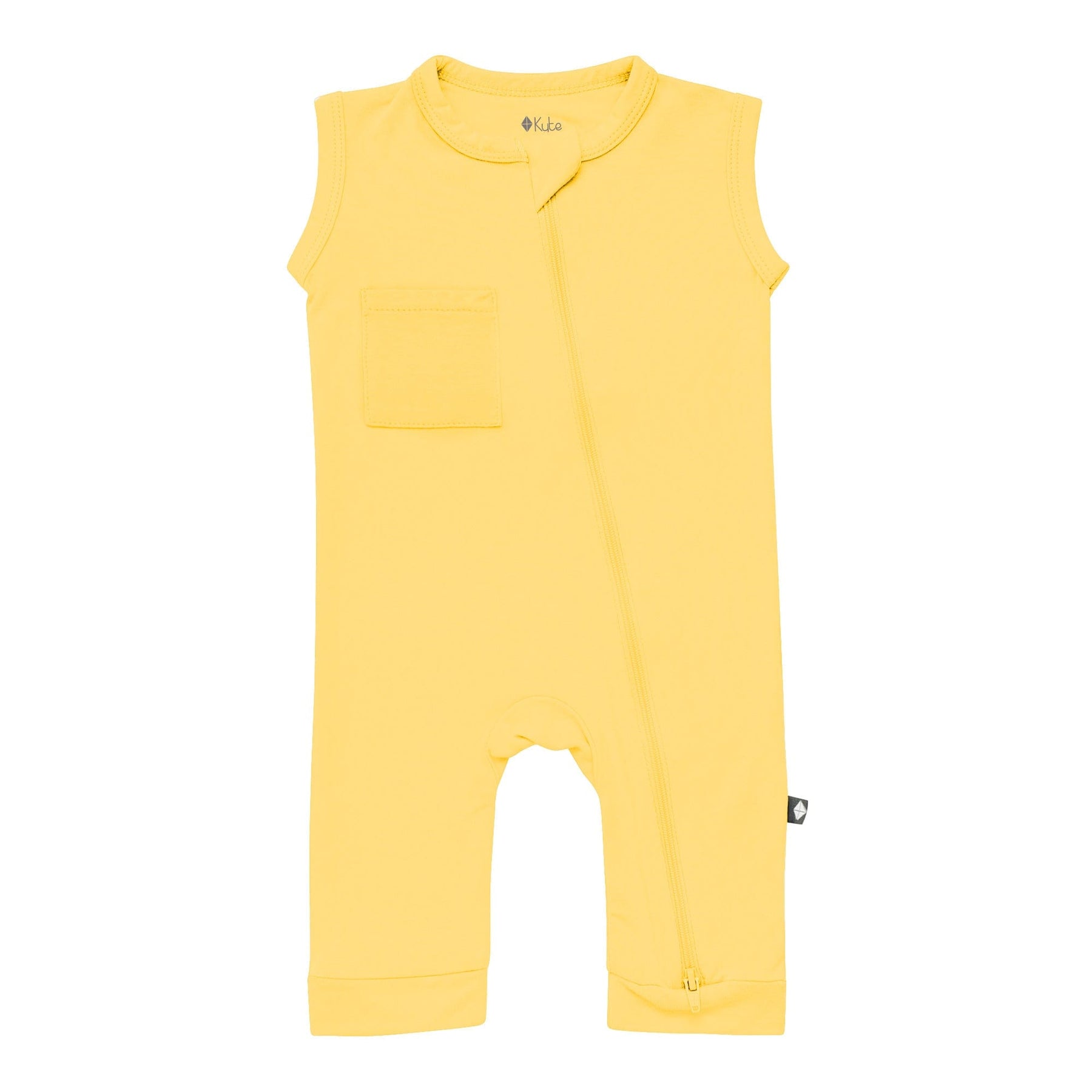 Kyte BABY Zippered Sleeveless Romper Zippered Sleeveless Romper in Butter