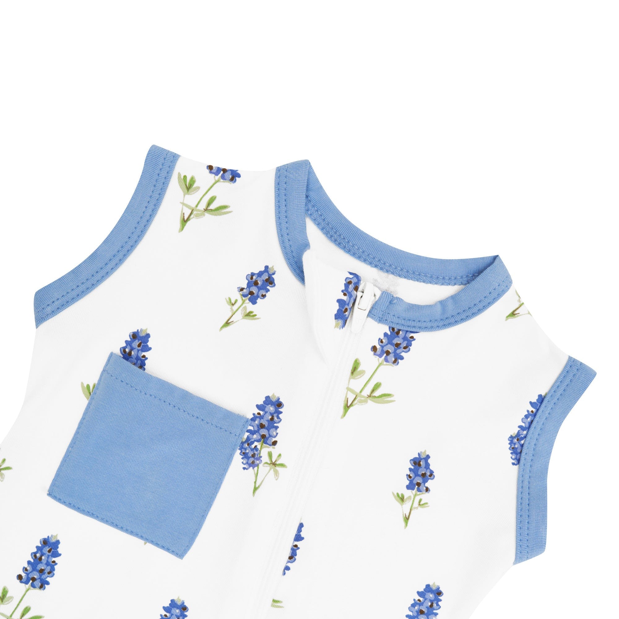 Kyte BABY Zippered Sleeveless Romper Zippered Sleeveless Romper in Periwinkle Bluebonnet