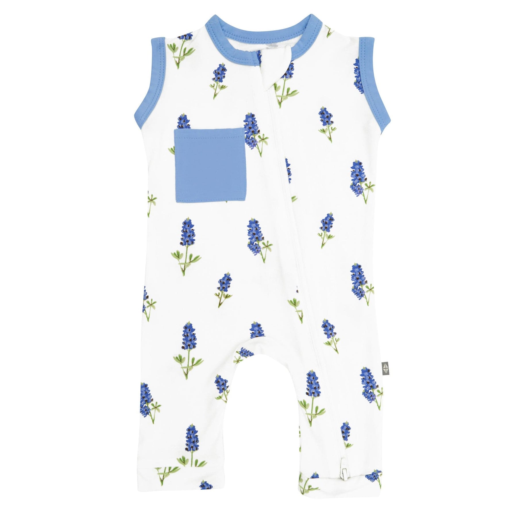 Kyte BABY Zippered Sleeveless Romper Zippered Sleeveless Romper in Periwinkle Bluebonnet