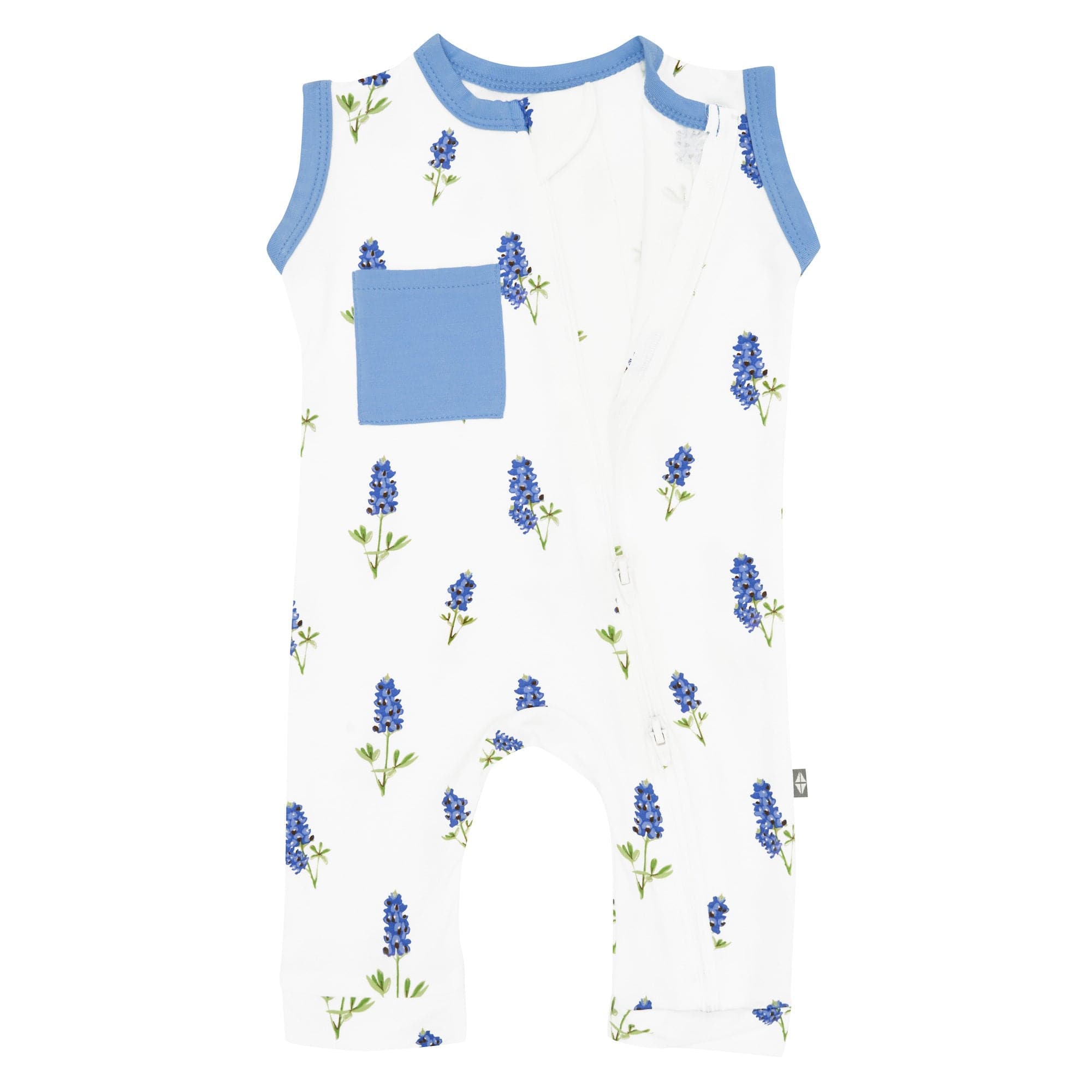 Kyte BABY Zippered Sleeveless Romper Zippered Sleeveless Romper in Periwinkle Bluebonnet