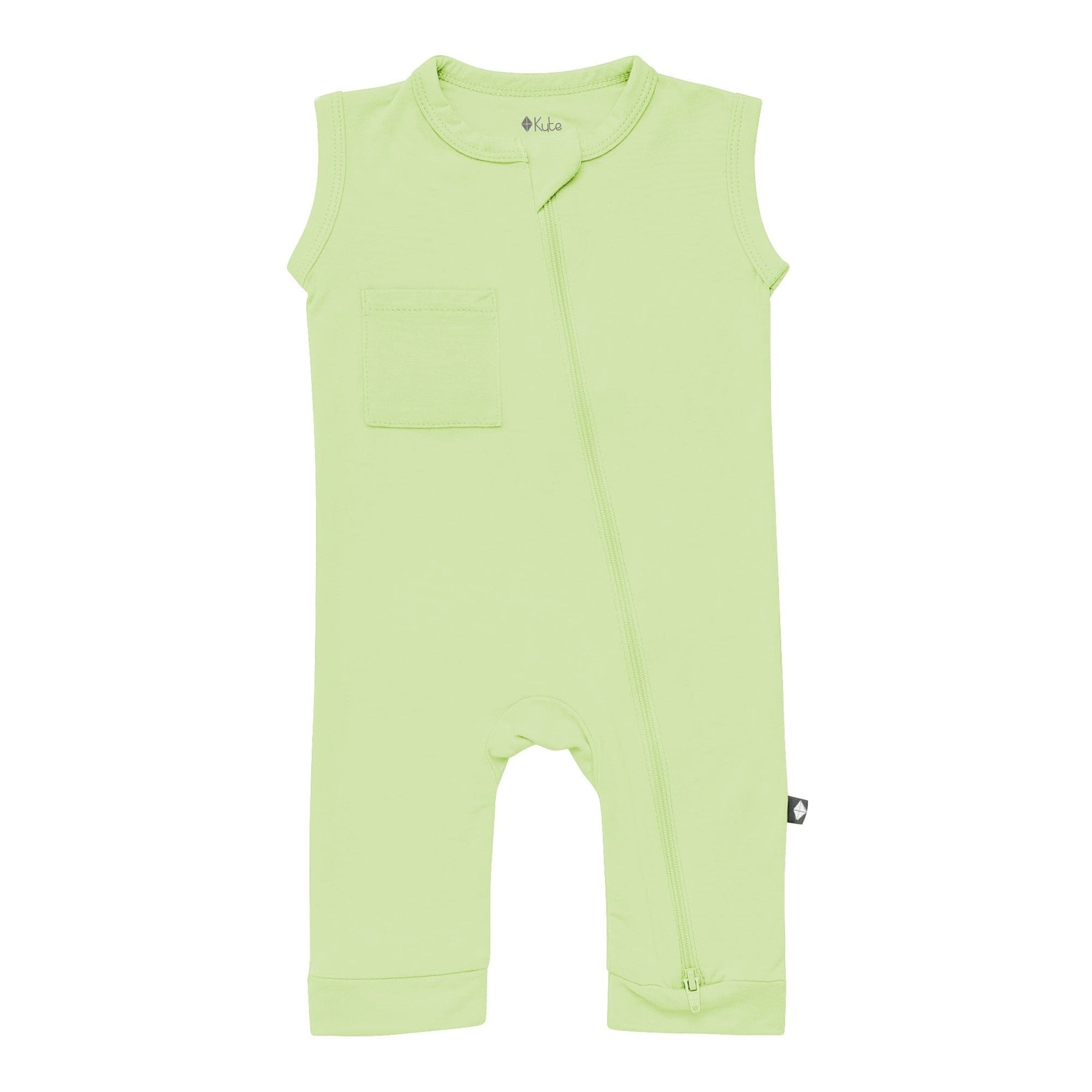 Kyte BABY Zippered Sleeveless Romper Zippered Sleeveless Romper in Pistachio